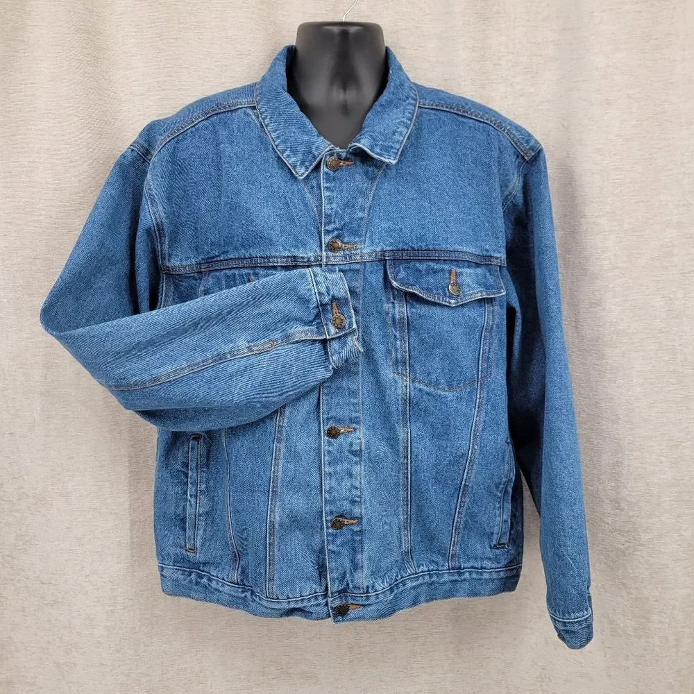 Mississippi River Blues Vintage 90s Classic Blue Jean Denim Trucker Jacket XL